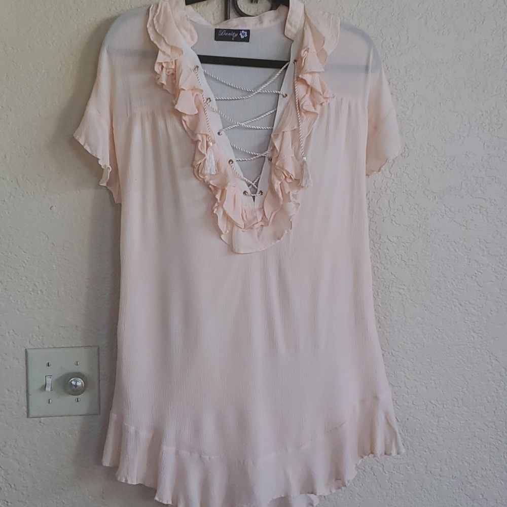 Danity light peach blouse small